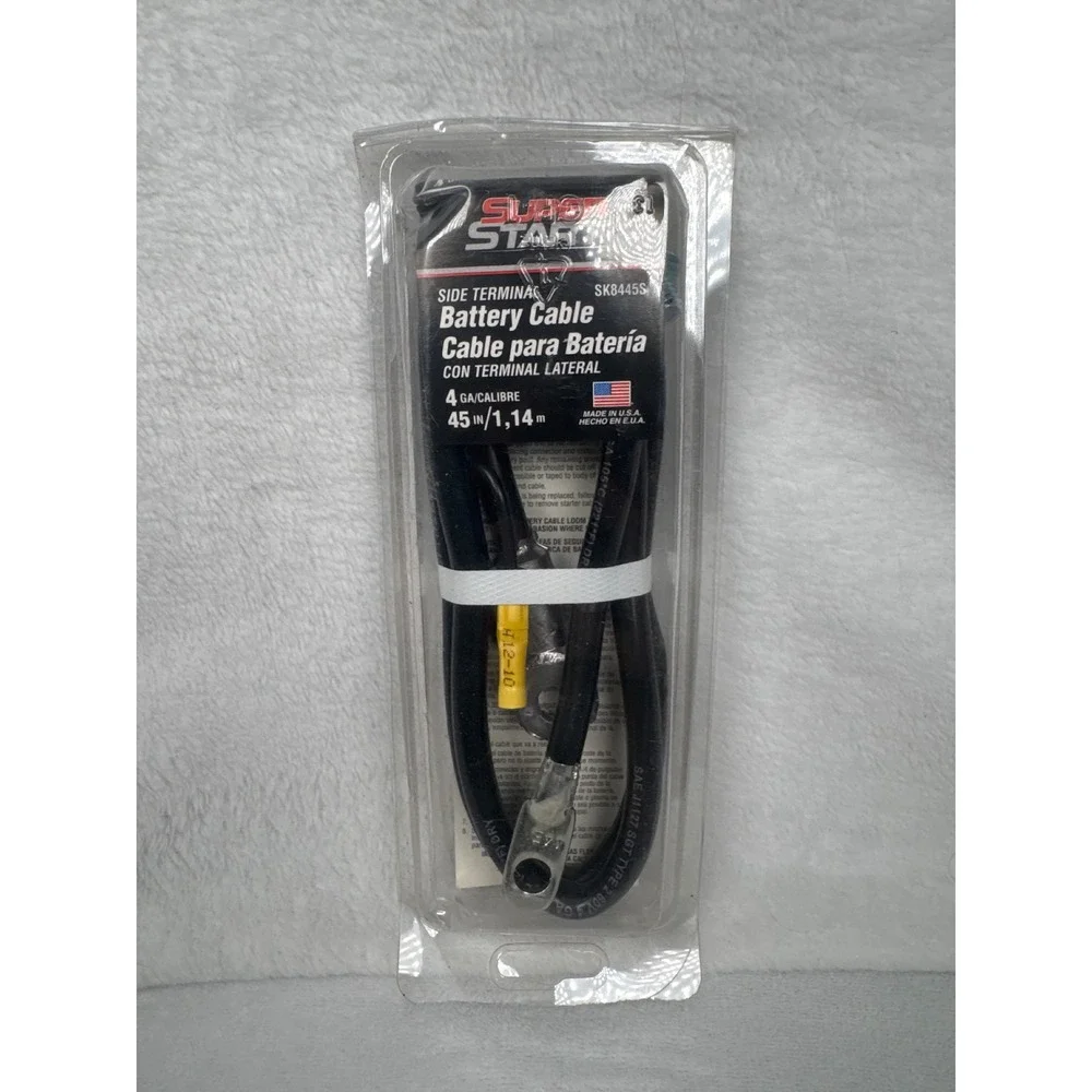 Super Start Battery Cable Side Terminal 45in Black New SK8445S 4 Gauge Auto